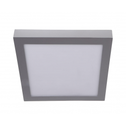 plafon superficie  panel led plata cuadrado 24W