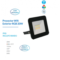 PROYECTOR WIFI+MANDO 20W RGB+CCT IP65