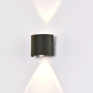 APLIQUE EXTERIOR 2LED 2W NEGRO 5000K
