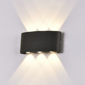 APLIQUE EXTERIOR 6LED 6W NEGRO 5000K