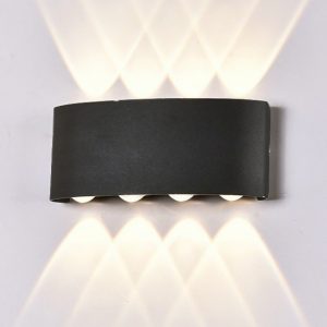 APLIQUE EXTERIOR 8LED 8W NEGRO 5000K