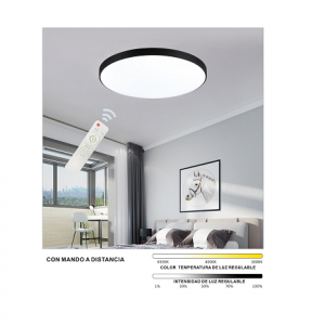 PLAFON REDONDO 470mm NEGRO 72W CON MANDO