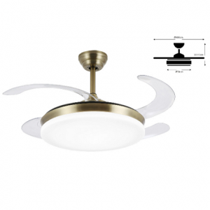 VENTILADOR DIMABLE CHLOE-L 107 CM MOTOR DC 30W WIFI 6 VELOCIDADES 4 ASPAS CUERO