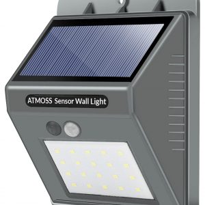 APLIQUE LED SOLAR PARED PIRAMIDE GRIS 20 SMD 3200K