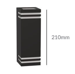 APLIQUE EXTERIOR PARED ALUMINIO GU10 IP65 210mm