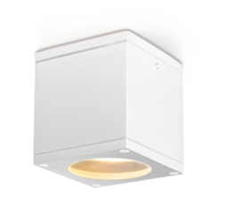 APLIQUE EXT TECHO CUADR BLANC ALUM GU10 IP65 86mm
