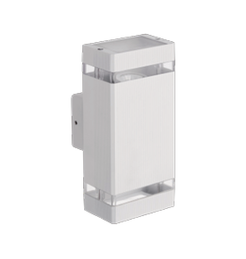 APLIQUE EXT PARED RECT BLANC ALUM GU10 IP65 240mm