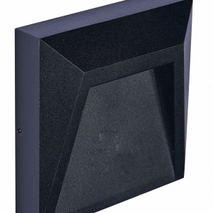 APLIQUE LED EXT CUADRADO 117 3-5W NEGRO 4200K PIR