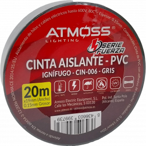 CINTA AISLANTE 19MM*20M GRIS