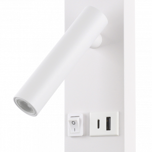 TRACK-LIGHT PARED 2W C/USB ALUMINIO BLANCO