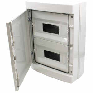 CAJA DIST. SUP 24MOD C/TERMINAL IP65 GRIS OPACA