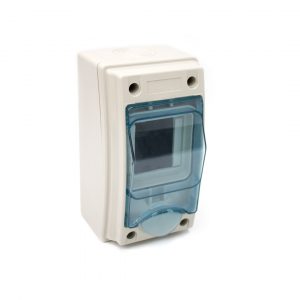 CAJA DIST. SUP 3MODULOS IP65 GRIS TAPA TRANSP