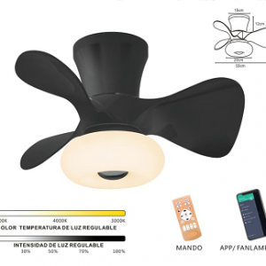 VENTILADOR DUBI 30W DC NEGRO