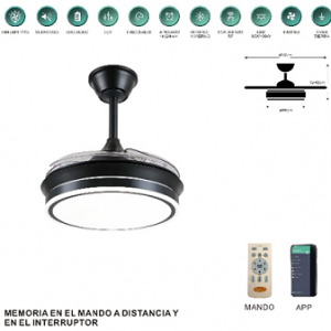 VENTILADOR AMBRA-S 35W DC NEGRO