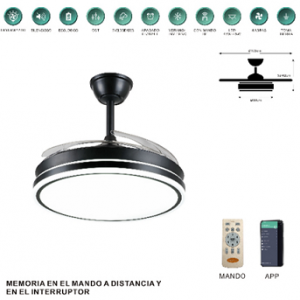 VENTILADOR AMBRA-L 35W DC NEGRO